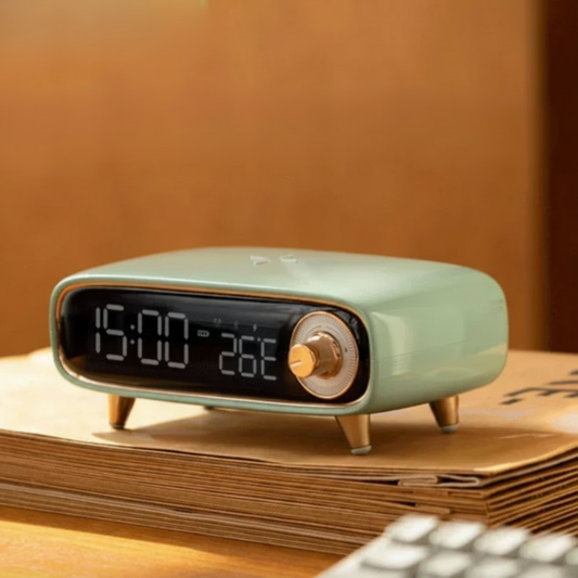 Cavendish Alarm Clock with Wireless Charging Bluetooth Speaker and LED Light