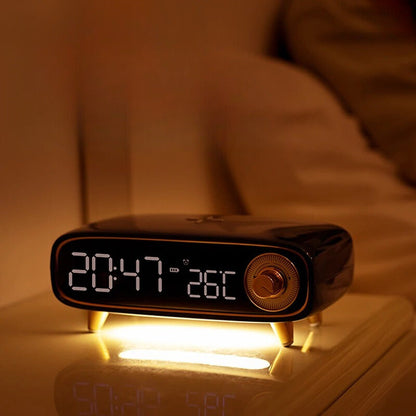 Cavendish Alarm Clock with Wireless Charging Bluetooth Speaker and LED Light