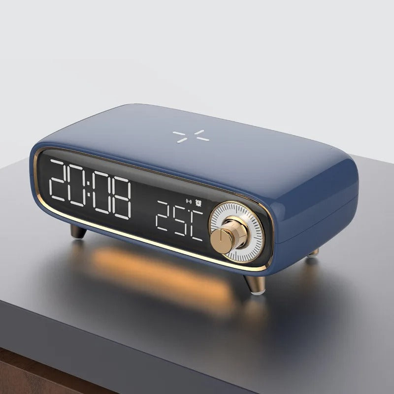 Cavendish Alarm Clock with Wireless Charging Bluetooth Speaker and LED Light