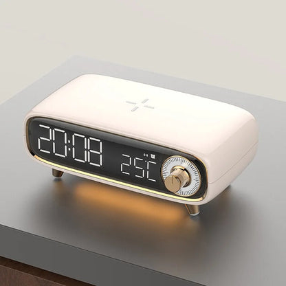 Cavendish Alarm Clock with Wireless Charging Bluetooth Speaker and LED Light