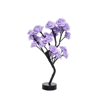 Rose Tree LED Table Lamp with Cordless Floral Design