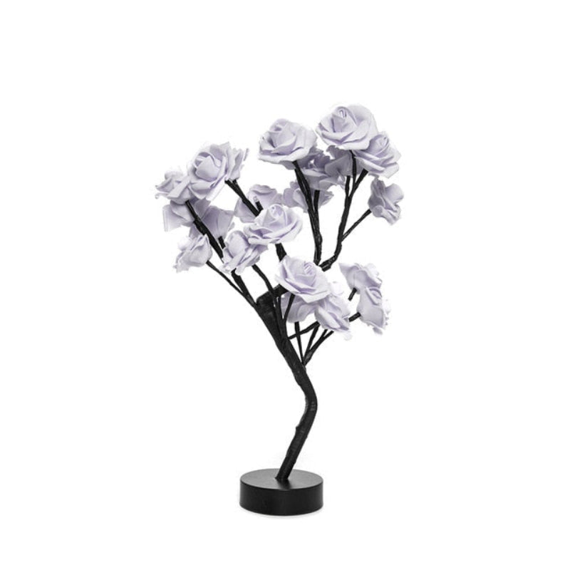 Rose Tree LED Table Lamp with Cordless Floral Design