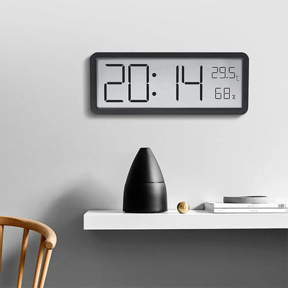 Velaro Modern Digital Wall Clock with LED Temperature Display