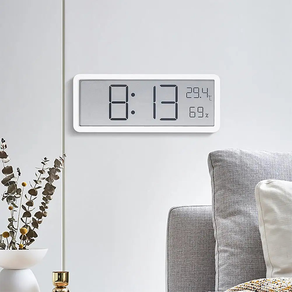 Velaro Modern Digital Wall Clock with LED Temperature Display