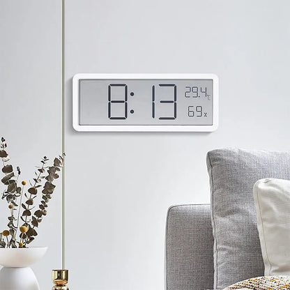 Velaro Modern Digital Wall Clock with LED Temperature Display
