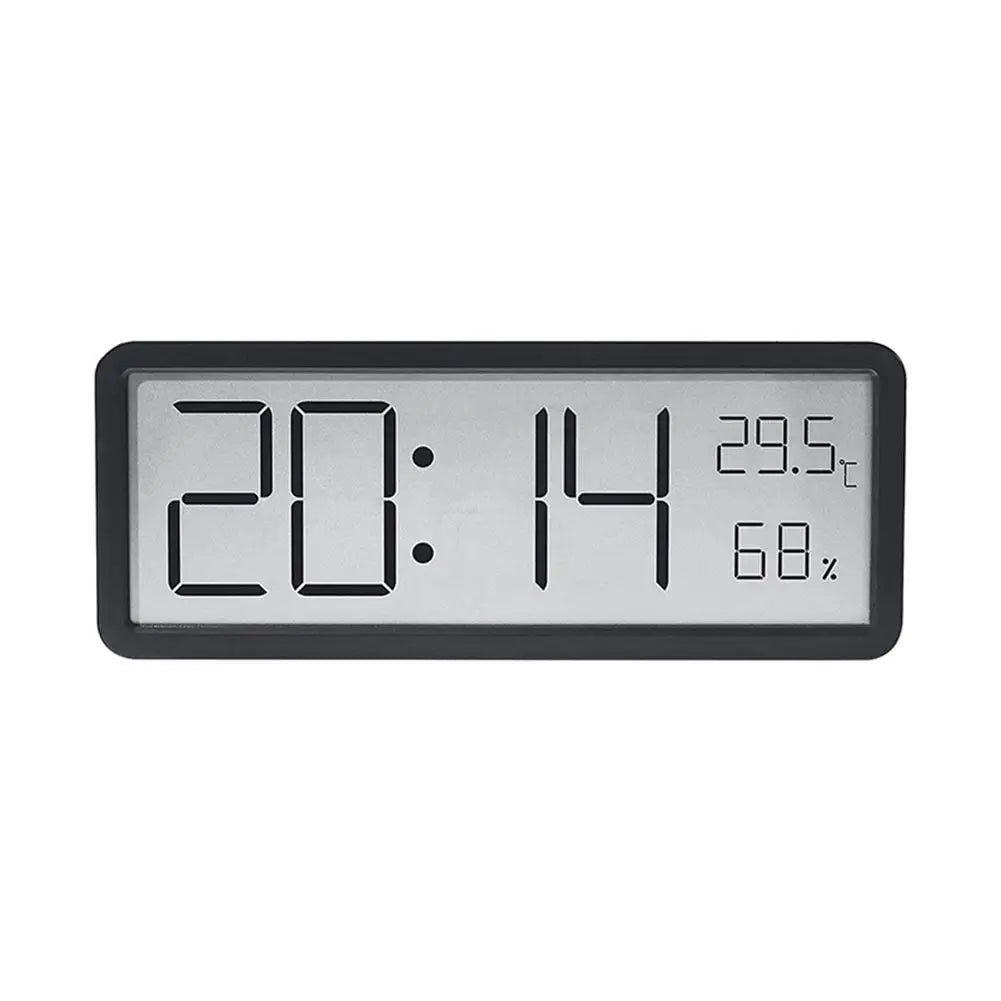 Velaro Modern Digital Wall Clock with LED Temperature Display
