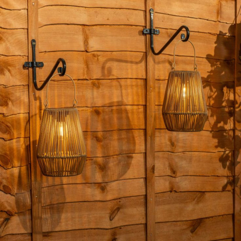 Marlo Solar Lantern with Rattan Design for Outdoor Patio Lighting