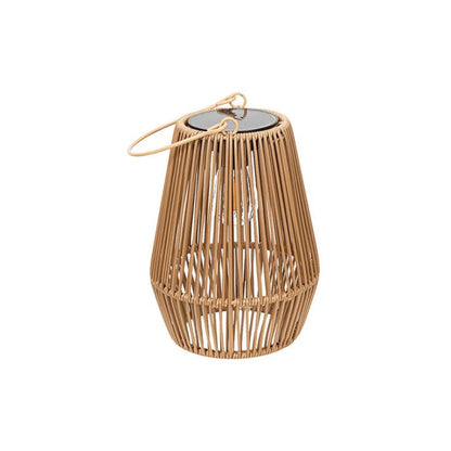 Marlo Solar Lantern with Rattan Design for Outdoor Patio Lighting