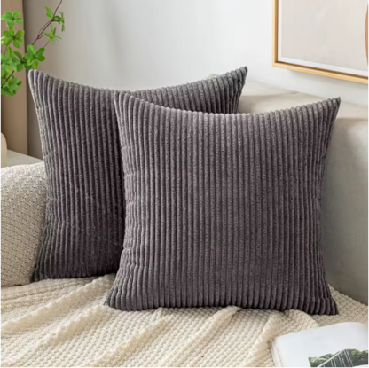 Bellora Corduroy Decorative Cushion Cover – Soft Striped Design for Modern Interiors
