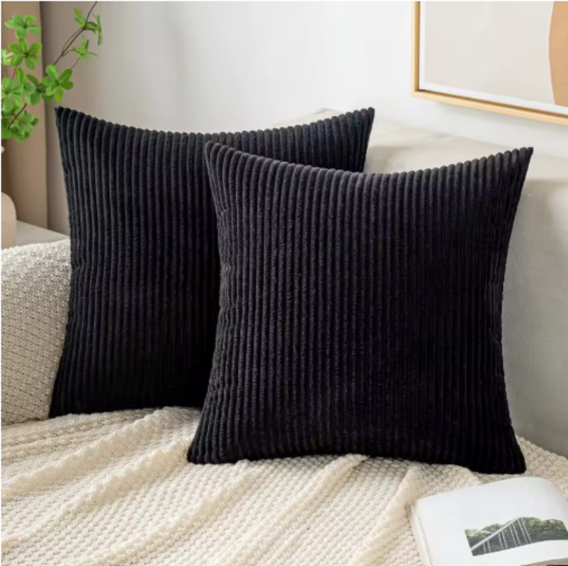 Bellora Corduroy Decorative Cushion Cover – Soft Striped Design for Modern Interiors