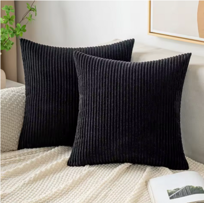 Bellora Corduroy Decorative Cushion Cover – Soft Striped Design for Modern Interiors