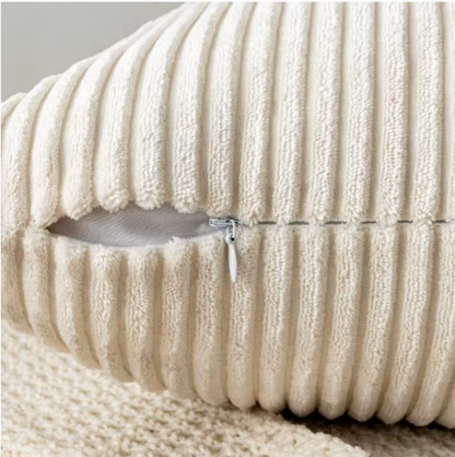 Bellora Corduroy Decorative Cushion Cover – Soft Striped Design for Modern Interiors