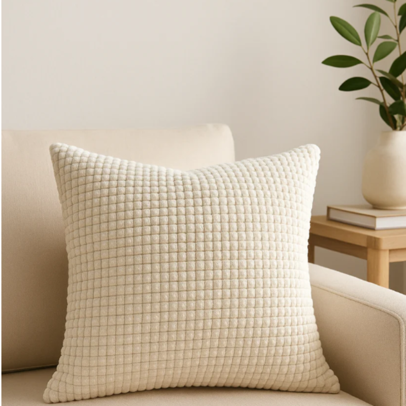 Kalisse Large Brown Cushion Cover – Textured Polyester for Stylish Home Decor