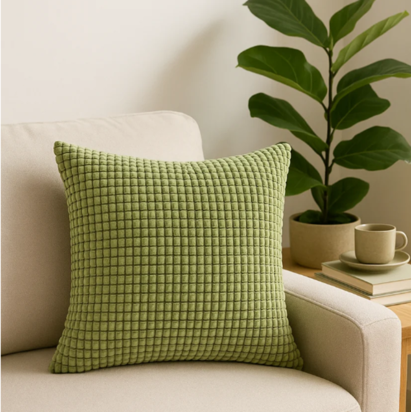 Kalisse Large Brown Cushion Cover – Textured Polyester for Stylish Home Decor