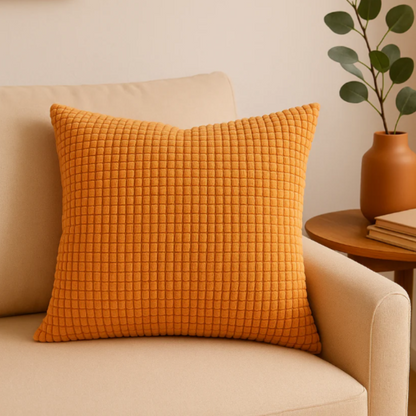 Kalisse Large Brown Cushion Cover – Textured Polyester for Stylish Home Decor
