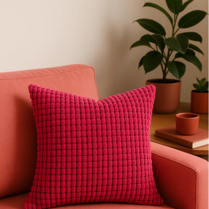 Kalisse Large Brown Cushion Cover – Textured Polyester for Stylish Home Decor