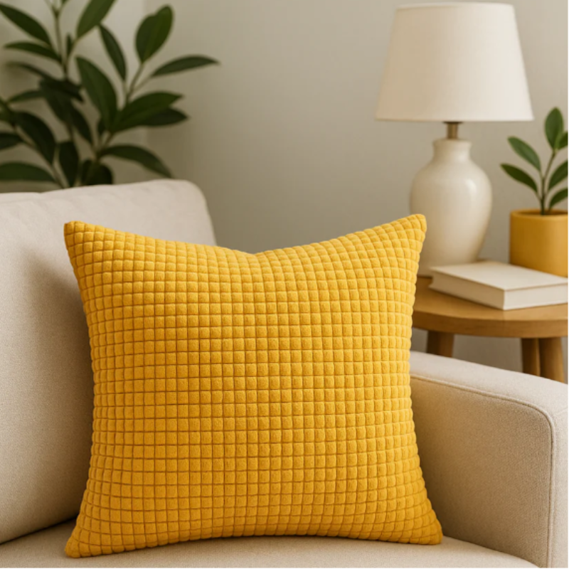 Kalisse Large Brown Cushion Cover – Textured Polyester for Stylish Home Decor