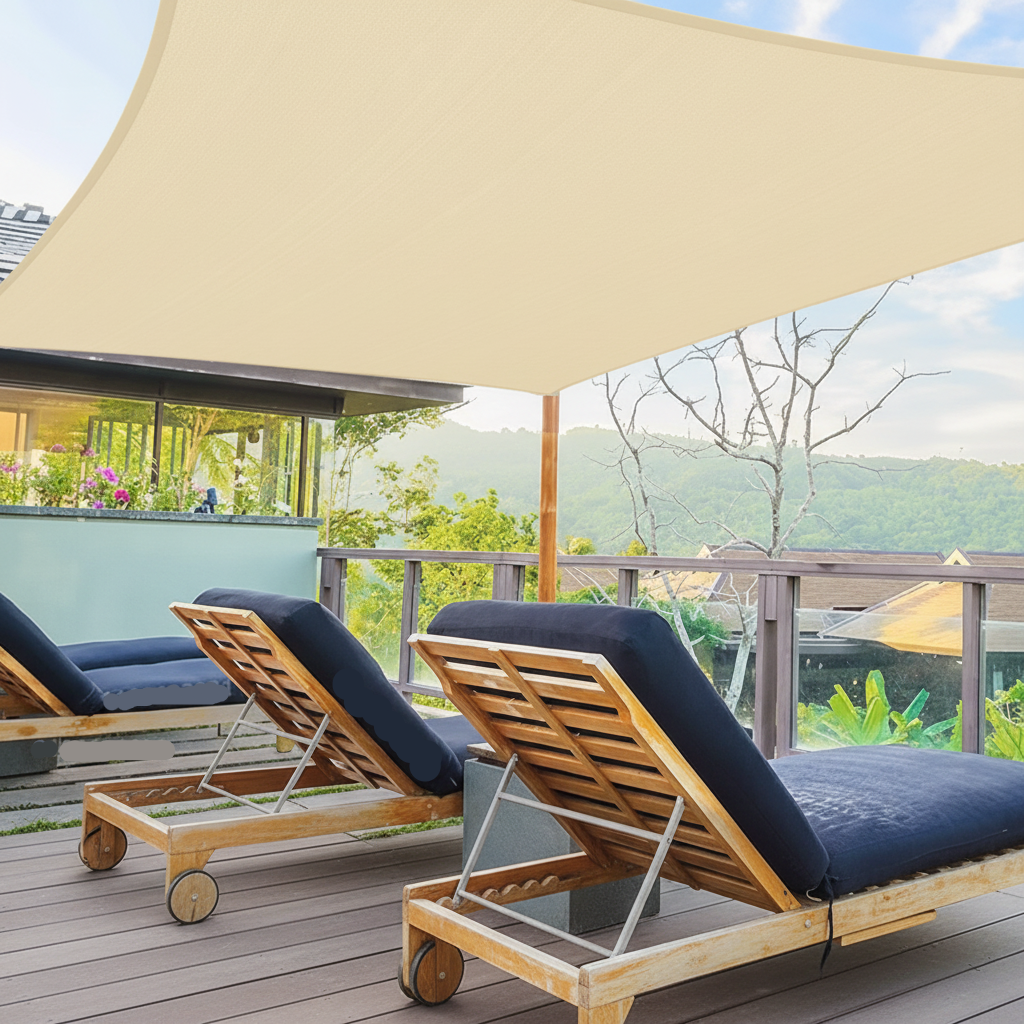 Teron Rectangle Outdoor Waterproof Shade Sail – Durable UV Protection for Patios and Gardens