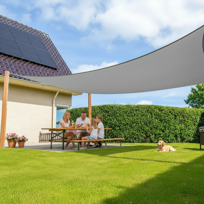 Teron Rectangle Outdoor Waterproof Shade Sail – Durable UV Protection for Patios and Gardens
