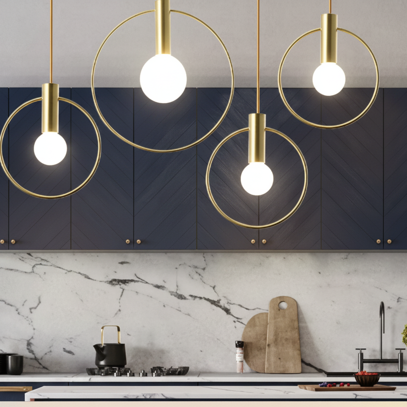 Oria Modern Pendant Light – Elegant Metal Design for Kitchen Lighting