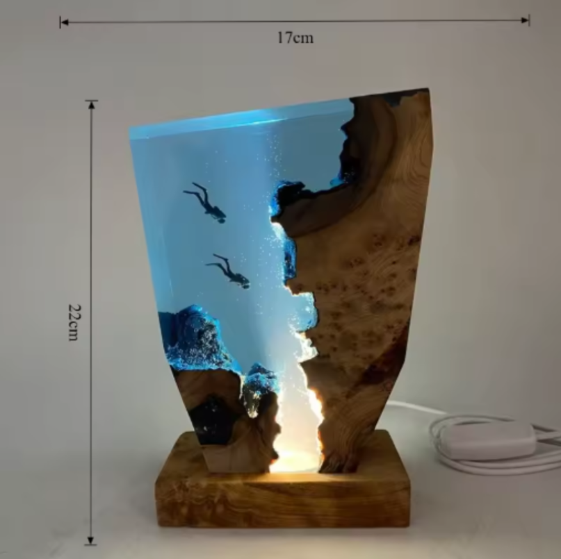 Cove Unique Diver Table Lamp – Adjustable LED Lighting for Relaxing Ambiance