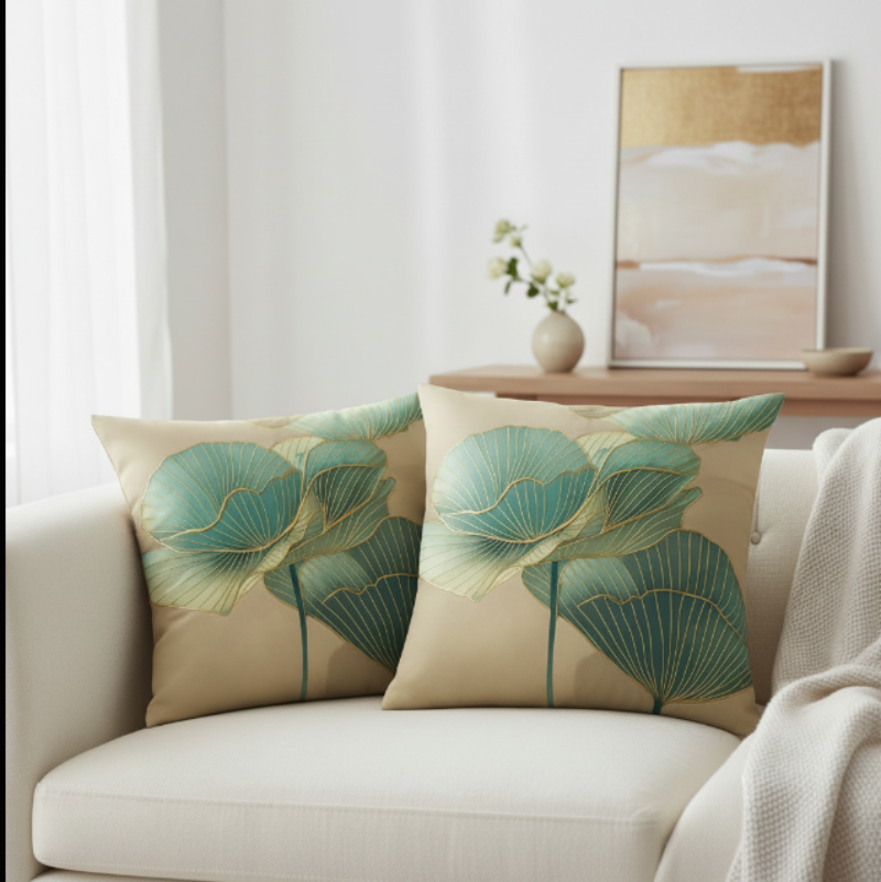 Judan Floral Cushion Cover (Set of 2) – Artistic Design for Elegant Home Decor