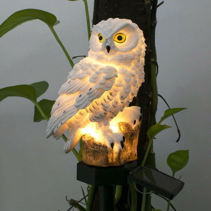 Owlenna Solar Owl Garden Light Warm Decorative Outdoor Lamp