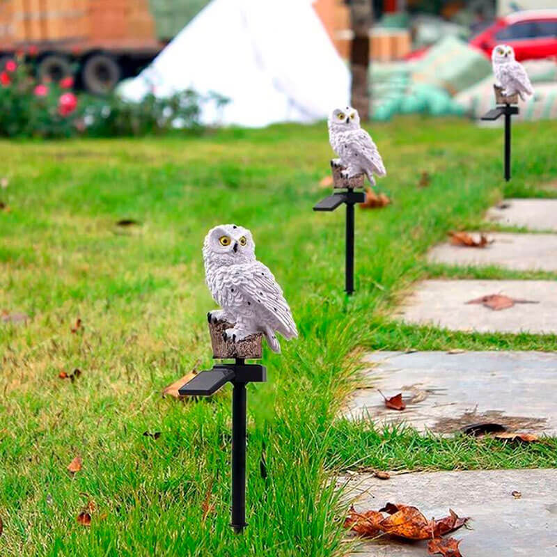 Owlenna Solar Owl Garden Light Warm Decorative Outdoor Lamp