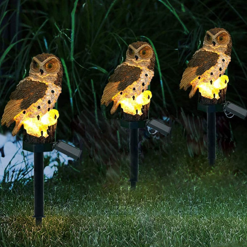 Owlenna Solar Owl Garden Light Warm Decorative Outdoor Lamp