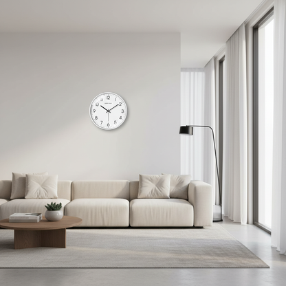 Silent White Round Wall Clock - Modern Home Decor