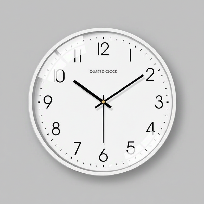 Silent White Round Wall Clock - Modern Home Decor