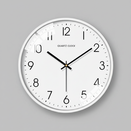 Silent White Round Wall Clock - Modern Home Decor