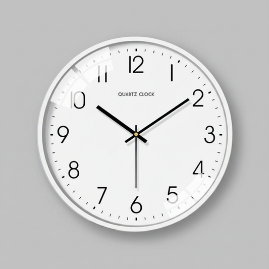 Silent White Round Wall Clock - Modern Home Decor