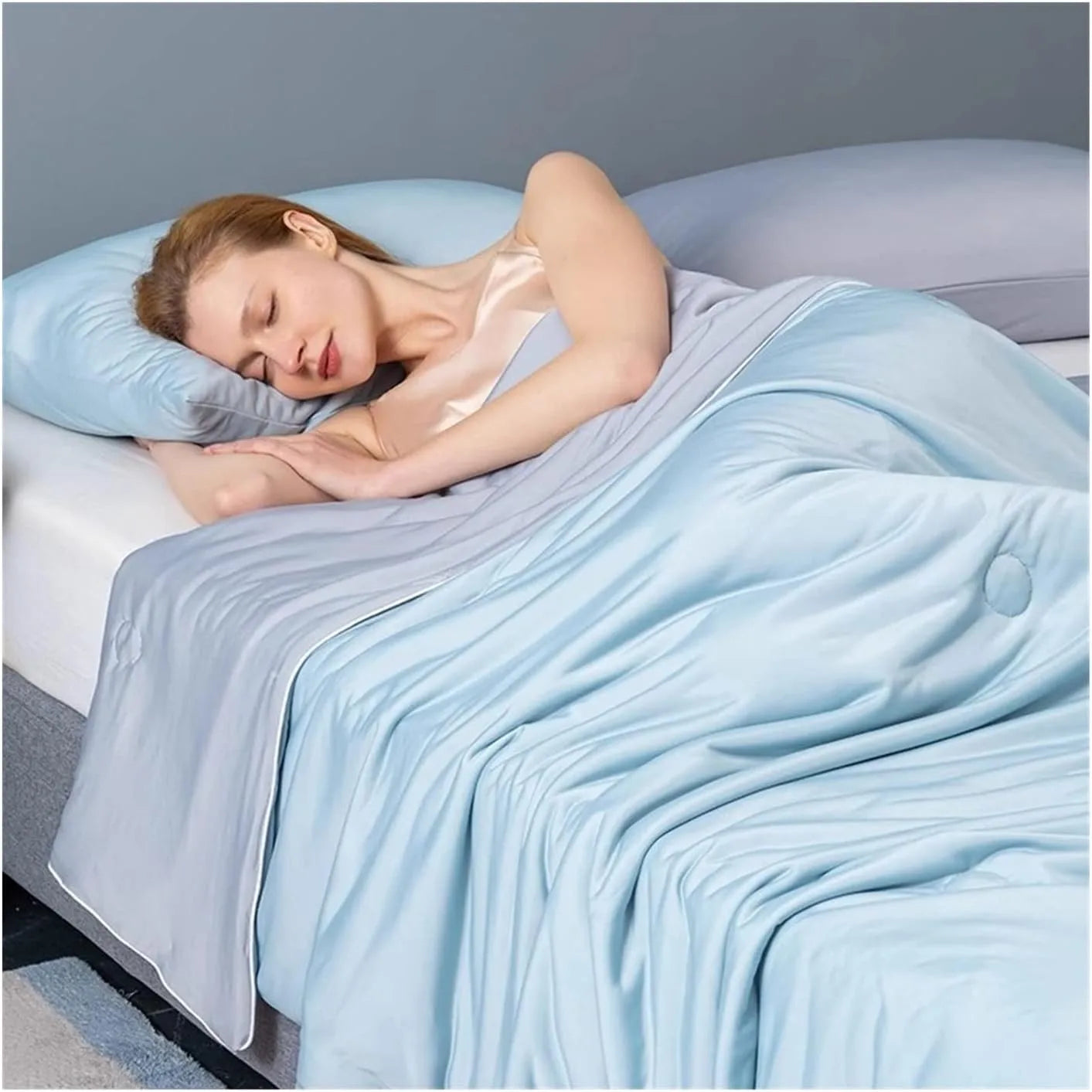 AuraPastel Summer Cooling Blanket – Lightweight Breathable Comfort for Hot Nights