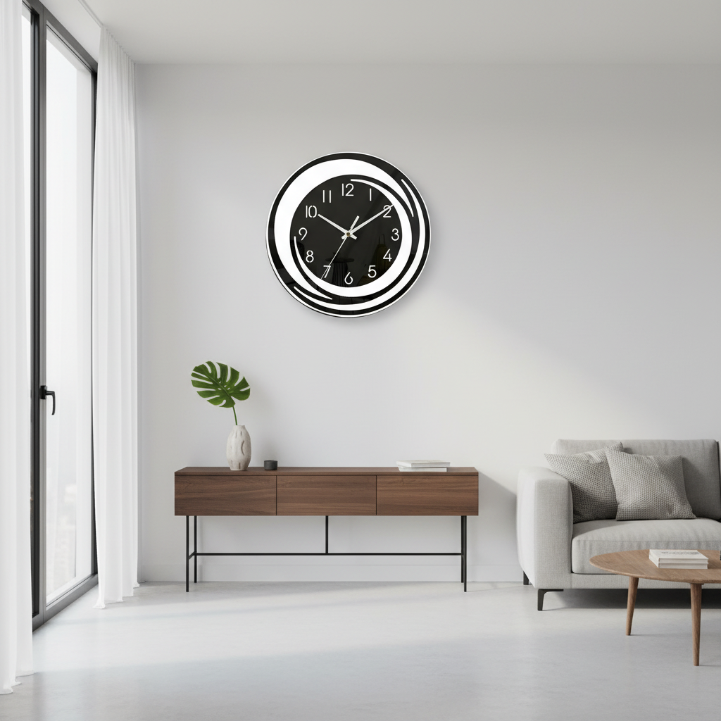 Veloura Modern Wall Clock – Silent Minimalist Design for Contemporary Living Spaces