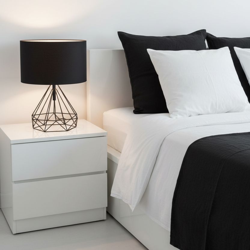 Savora Modern Geometric Table Lamp – Stylish Design for Bedside or Desk