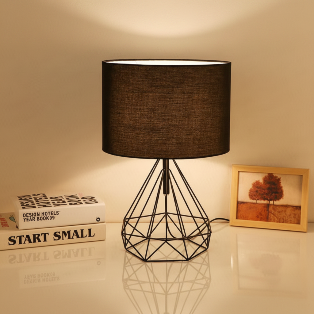 Savora Modern Geometric Table Lamp – Stylish Design for Bedside or Desk