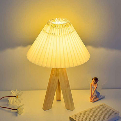 Mushroom Pleat Table Lamp with LED for Cosy Interiors