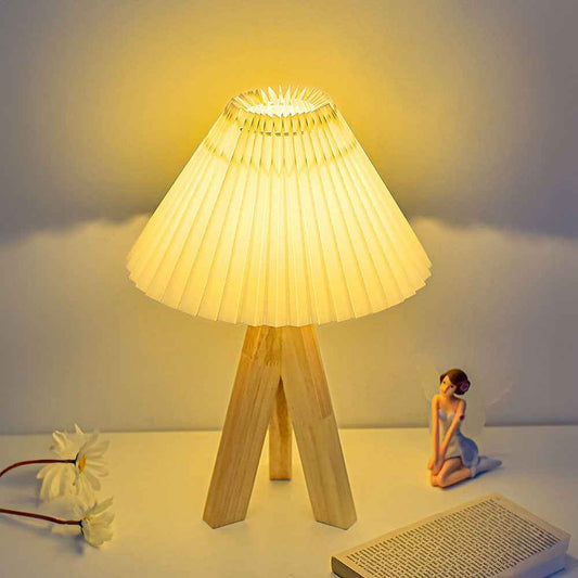 Mushroom Pleat Table Lamp with LED for Cosy Interiors