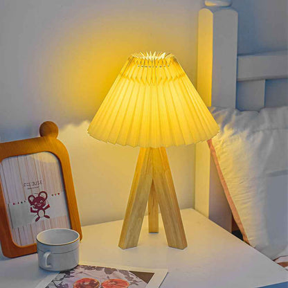 Mushroom Pleat Table Lamp with LED for Cosy Interiors