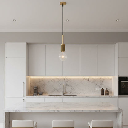 Lavena Modern Brass Glass Pendant Light with Adjustable Kitchen Style