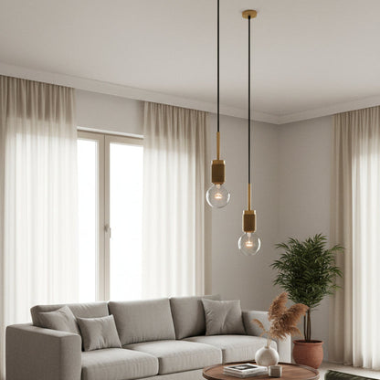 Lavena Modern Brass Glass Pendant Light with Adjustable Kitchen Style