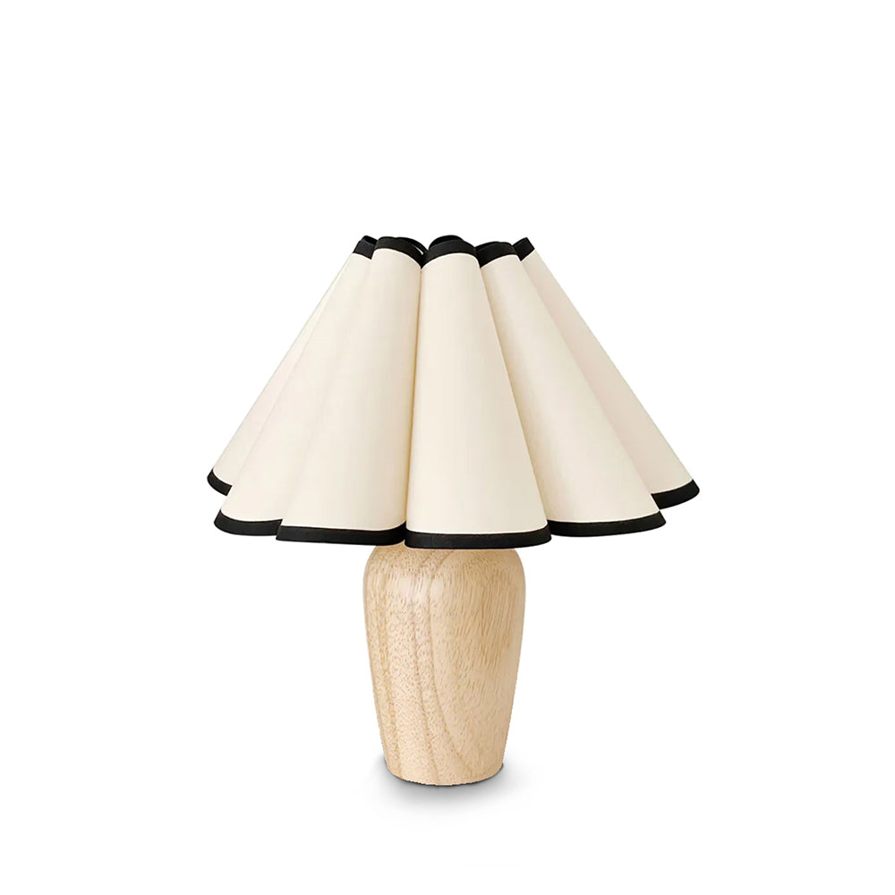 Soft Pleat Wooden Table Lamp for Warm Bedside Lighting