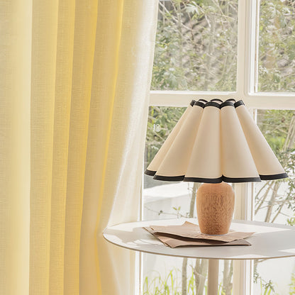 Soft Pleat Wooden Table Lamp for Warm Bedside Lighting