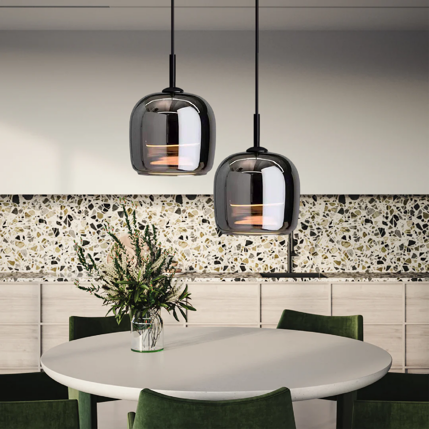 Nivara Black Pendant Light – Sleek Minimalist Design for Focused Kitchen Lighting