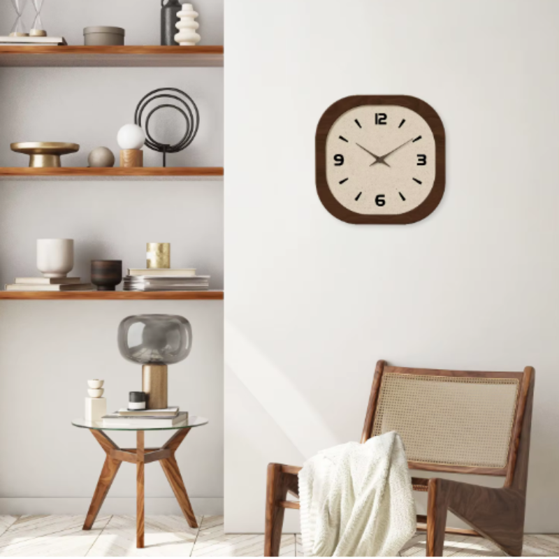 Hartwell Homeowners Modern Wall Clock – Elegant Wood Effect Design for Timeless Decor