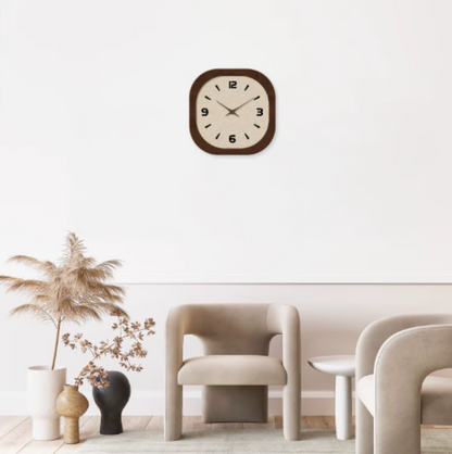Hartwell Homeowners Modern Wall Clock – Elegant Wood Effect Design for Timeless Decor
