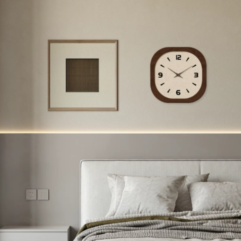 Hartwell Homeowners Modern Wall Clock – Elegant Wood Effect Design for Timeless Decor