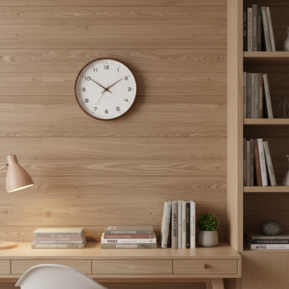 Calvior Large Wooden Wall Clock – Elegant Minimalist Decor for Modern Homes