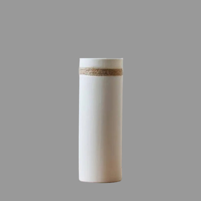 White Ceramic Vase - Modern Artistic Home Decor